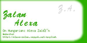 zalan alexa business card